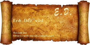 Enk Dávid névjegykártya